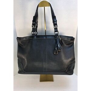 Vintage Coach Large Black Leather Legacy Carryall Tote Shoulder Bag E05S-5138